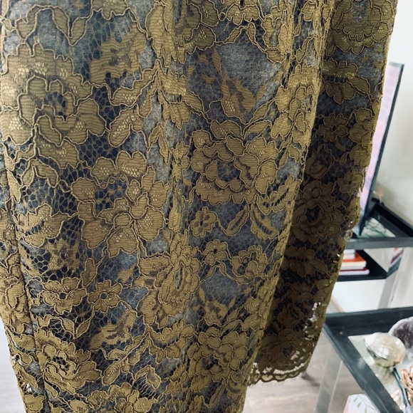 SOLD ‼️ Olive Green & Gray Lace Skirt by Loft - Picture 6 of 6